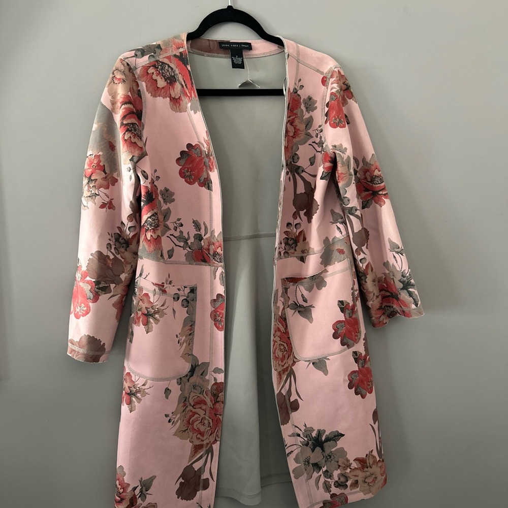 Joan Vass Pink and Red Floral Cape